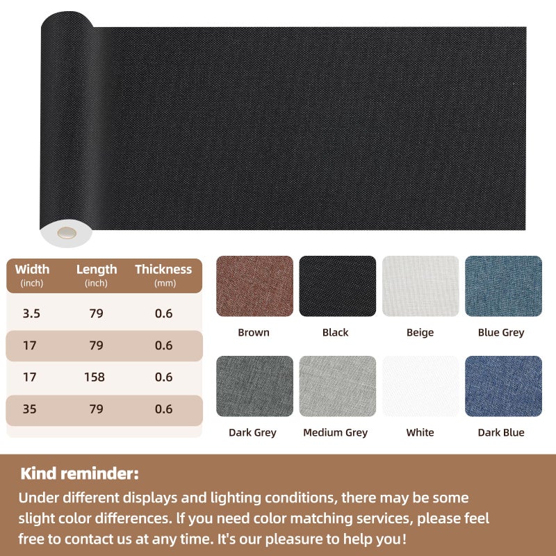 Shagoom Fabric Repair Patch, Fabric Large Repair Tape, Self-Adhesive Patches for Furniture, Sofa, Car Interior, Shoes, Hand Bag, Clothing (Beige, 3.5X79 Inch) - Image 2